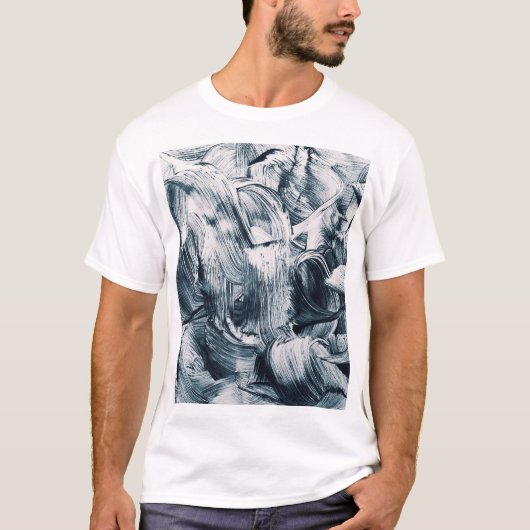 ブラシグランジストローク、抽象芸術背景。 Tシャツ (正面)