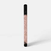 ブラシグリッターバラ金ゴールド黒パーソナライズされた名 SAMSUNG GALAXYケース (左側面)