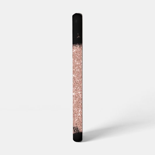 ブラシグリッターバラ金ゴールド黒パーソナライズされた名 SAMSUNG GALAXYケース (左側面)