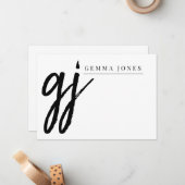 ブラシスエレガントクリプト黒モノグラム ノートカード (正面/裏面インサイチュ)