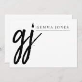 ブラシスエレガントクリプト黒モノグラム ノートカード (正面/裏面)