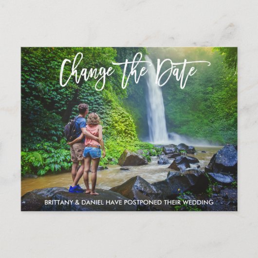 ブラシスクリプトのモダン写真の変更 ポストカード (正面)