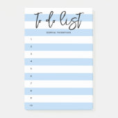 ブラシスクリプトのリストを作成するにはストライプ、青いノート ポストイット (正面)