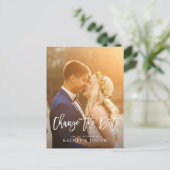 ブラシスクリプトの写真の日付の変更 ポストカード (スタンド正面)