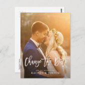 ブラシスクリプトの写真の日付の変更 ポストカード (正面/裏面)