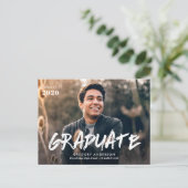 ブラシスクリプトの卒業写真の発表 ポストカード (スタンド正面)