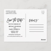 ブラシスクリプトひまわりフローラ日付の保存 ポストカード (裏面)