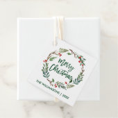 ブラシスクリプトウォーターカラーリースメリークリスマス フェイバータグ (インサイチュ)