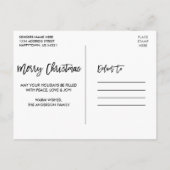 ブラシスクリプトウッドクリスマスファミリー5写真 ポストカード (裏面)