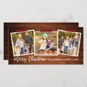 ブラシスクリプトウッドプレイドクラフトテープクリスマスワイド シーズンカード (正面/裏面)