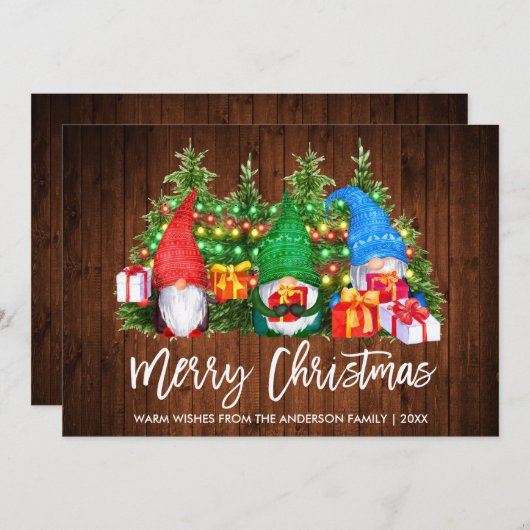 ブラシスクリプトウッドライトクリスマス格言 シーズンカード (正面/裏面)