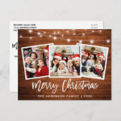 ブラシスクリプトウッドライト3フォトクリスマススター ポストカード (正面/裏面)