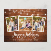 ブラシスクリプトウッドライト3フォトファミリーホリデー ポストカード (正面)