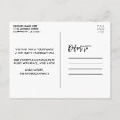 ブラシスクリプトウッドライト3写真感謝祭 ポストカード (裏面)