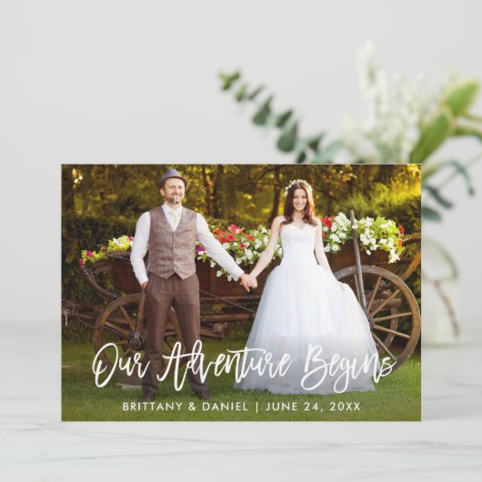 ブラシスクリプトウッド私たちの冒険が始まるカード 招待状 (スタンド正面)