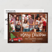 ブラシスクリプトウッド3フォトクリスマストラック ポストカード (正面/裏面)