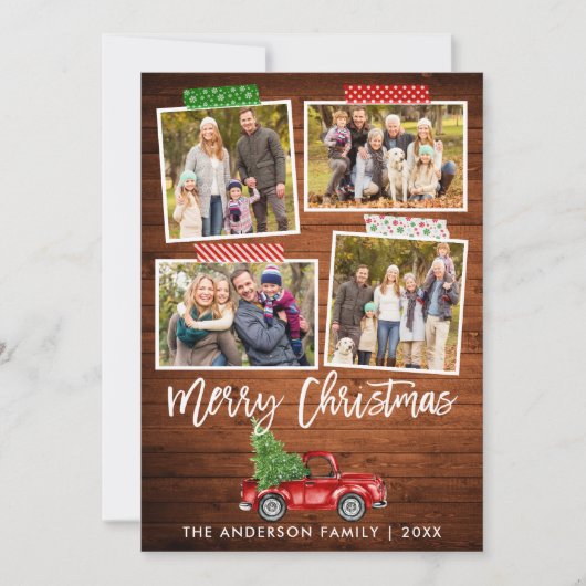 ブラシスクリプトクラフトテープウッドクリスマストラック シーズンカード (正面)