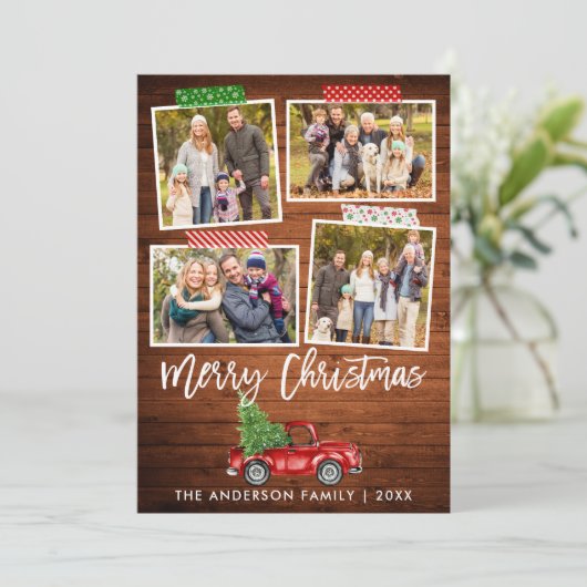 ブラシスクリプトクラフトテープウッドクリスマストラック シーズンカード (スタンド正面)