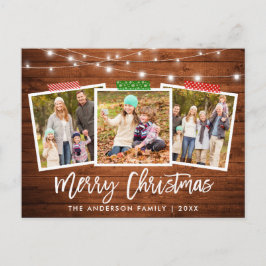 ブラシスクリプトクラフトテープウッドライトクリスマス ポストカード