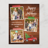 ブラシスクリプトクラフトテープウッドヴィンテージトラックホリデー ポストカード (正面)