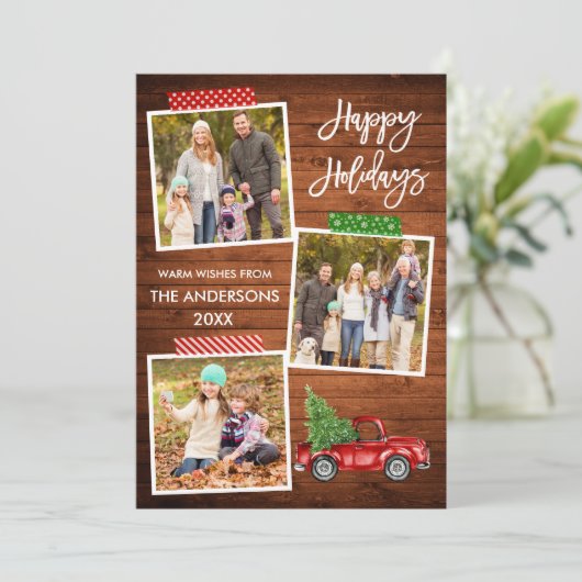 ブラシスクリプトクラフトテープウッドヴィンテージレッドトラック シーズンカード (スタンド正面)