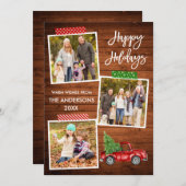 ブラシスクリプトクラフトテープウッドヴィンテージレッドトラック シーズンカード (正面/裏面)