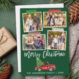 ブラシスクリプトクラフトテープクリスマスレッドトラック シーズンカード