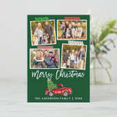 ブラシスクリプトクラフトテープクリスマスレッドトラック シーズンカード (スタンド正面)