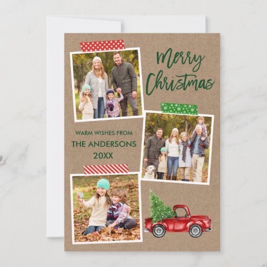 ブラシスクリプトクラフトテープトラッククリスマスクラフト シーズンカード (正面)