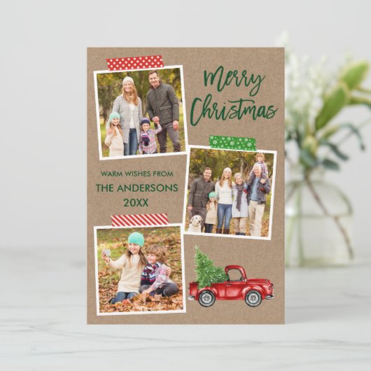 ブラシスクリプトクラフトテープトラッククリスマスクラフト シーズンカード (スタンド正面)