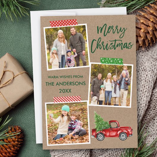 ブラシスクリプトクラフトテープトラッククリスマスクラフト シーズンカード