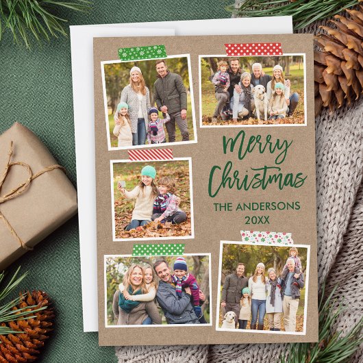 ブラシスクリプトクラフトテープメリークリスマスクラフト シーズンカード