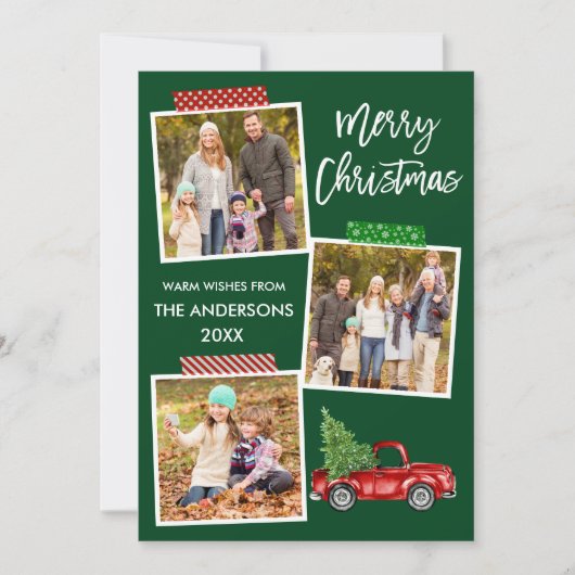 ブラシスクリプトクラフトテープレッドトラッククリスマス シーズンカード (正面)