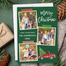 ブラシスクリプトクラフトテープレッドトラッククリスマス シーズンカード