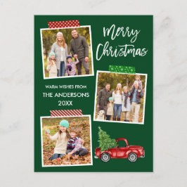 ブラシスクリプトクラフトテープレッドトラッククリスマス ポストカード