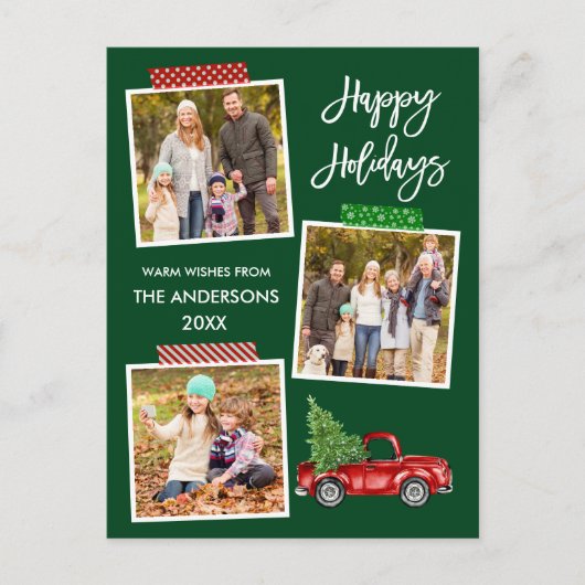 ブラシスクリプトクラフトテープヴィンテージトラック休日 ポストカード (正面)