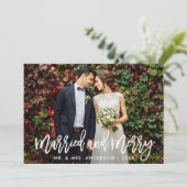 ブラシスクリプトクラフト結婚した&メリークリスマスカード 招待状 (スタンド正面)