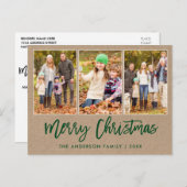 ブラシスクリプトクラフト3フォトクリスマス ポストカード (正面/裏面)