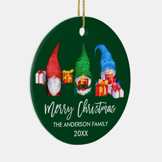 ブラシスクリプトクリスマスウォーターのカラー格言緑 セラミックオーナメント (右)