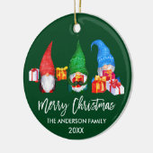 ブラシスクリプトクリスマスウォーターのカラー格言緑 セラミックオーナメント (左)