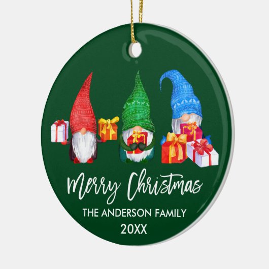 ブラシスクリプトクリスマスウォーターのカラー格言緑 セラミックオーナメント (左)