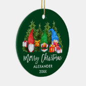 ブラシスクリプトクリスマスウォーターのカラー格言緑 セラミックオーナメント (右)