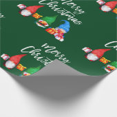 ブラシスクリプトクリスマスウォーターのカラー格言緑 ラッピングペーパー (角)