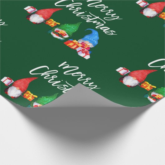 ブラシスクリプトクリスマスウォーターのカラー格言緑 ラッピングペーパー (角)