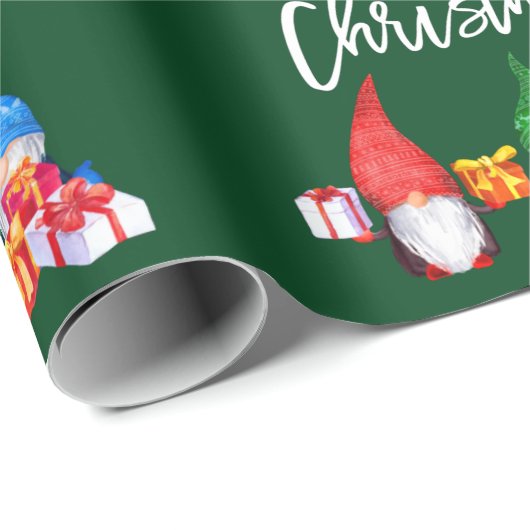 ブラシスクリプトクリスマスウォーターのカラー格言緑 ラッピングペーパー (ロールコーナー)