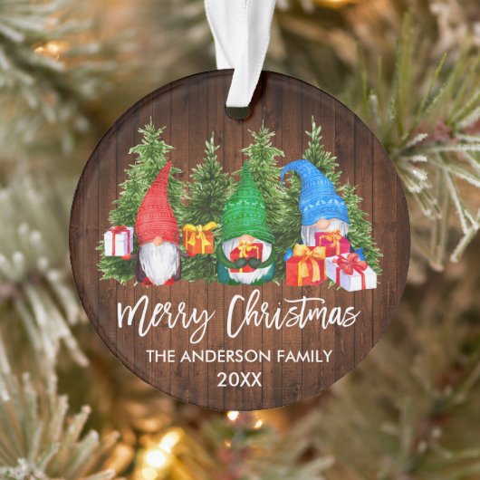 ブラシスクリプトクリスマスウッドウォーターカラー格言 オーナメント (ツリー)