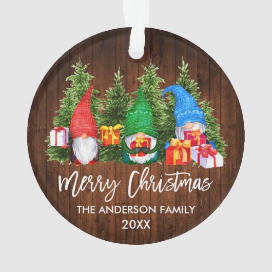 ブラシスクリプトクリスマスウッドウォーターカラー格言 オーナメント (裏面)