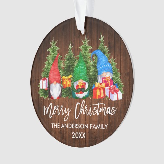 ブラシスクリプトクリスマスウッドウォーターカラー格言 オーナメント (正面)