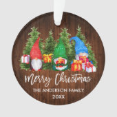 ブラシスクリプトクリスマスウッドウォーターカラー格言 オーナメント (正面)