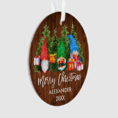 ブラシスクリプトクリスマスウッドウォーターカラー格言 オーナメント (正面)